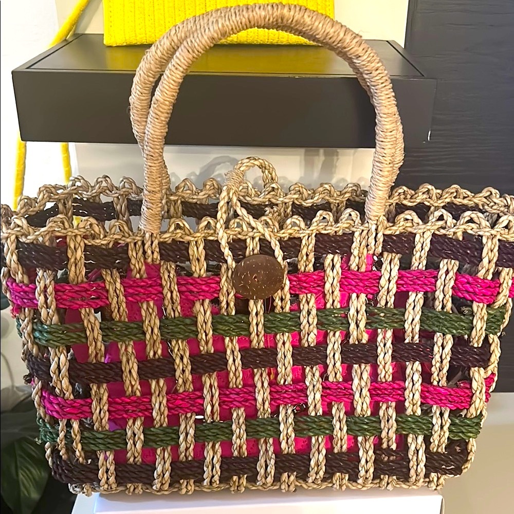Woven Multicolor Tote Bag
